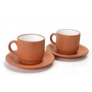 Taza de te con platillo ceramica de gorbea