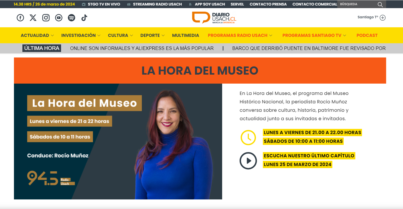 PRENSA: La hora del museo, Radio USACH | Día Internacional del Artesano y la Artesana