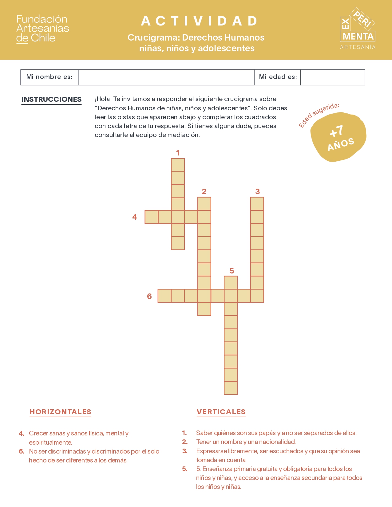 Crucigrama - DDHH - NNA