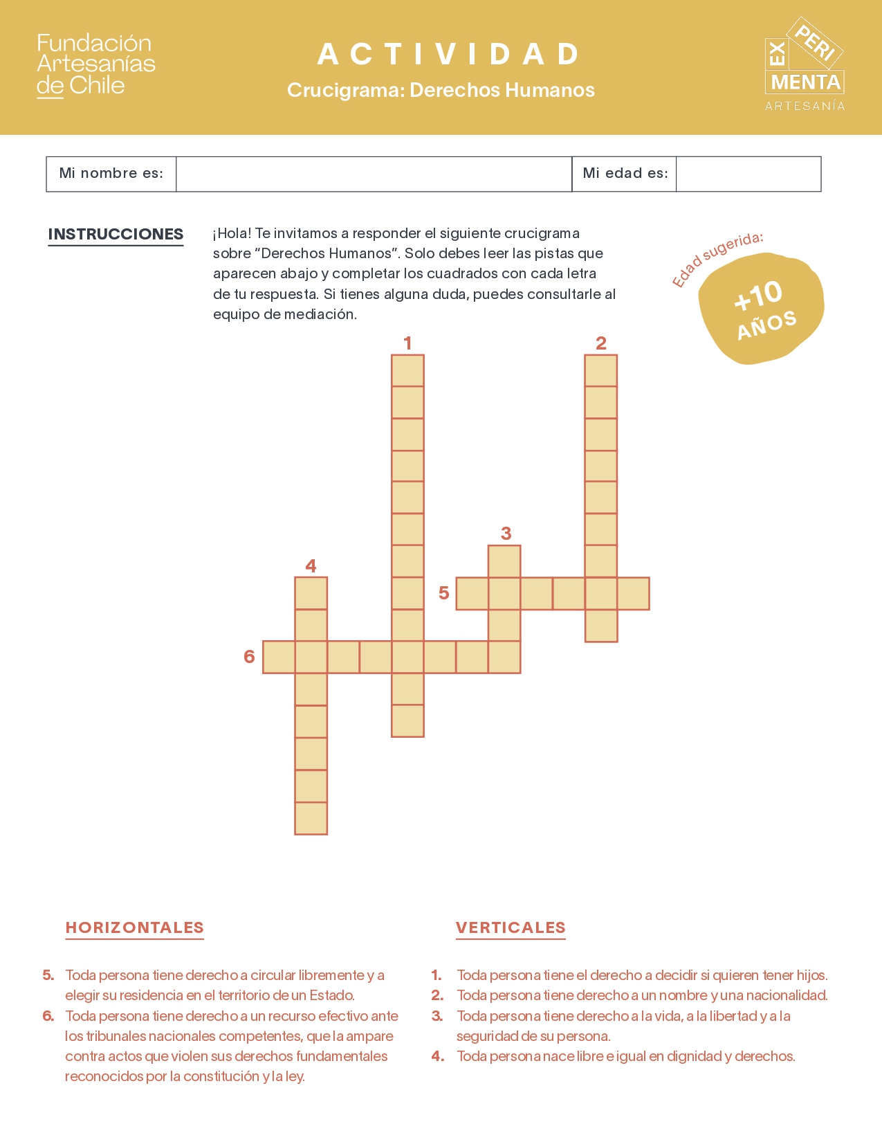 Crucigrama - DDHH