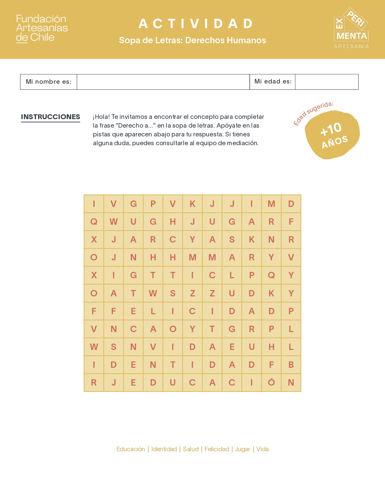 Sopa de Letras - DDHH - 2