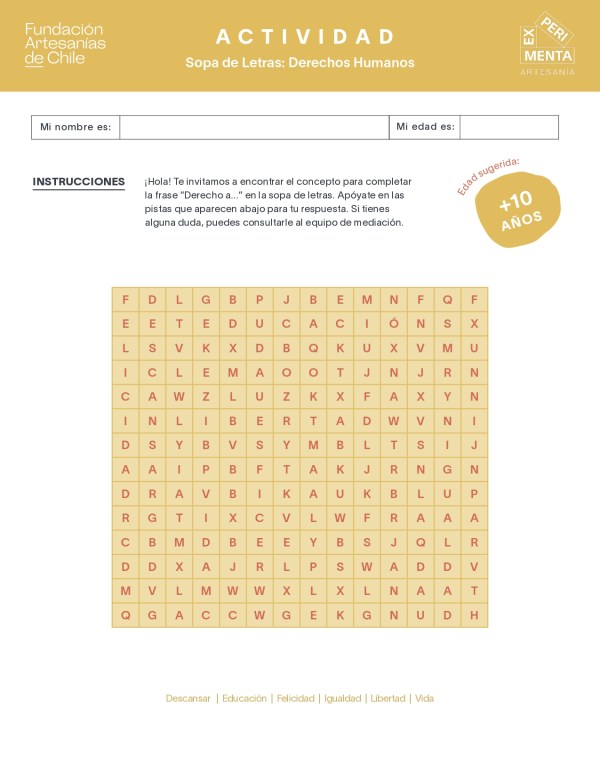 Sopa de Letras - DDHH