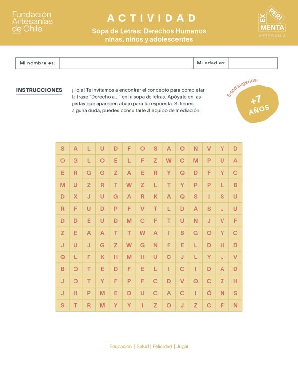 Sopa de Letras - DDHH - NNA