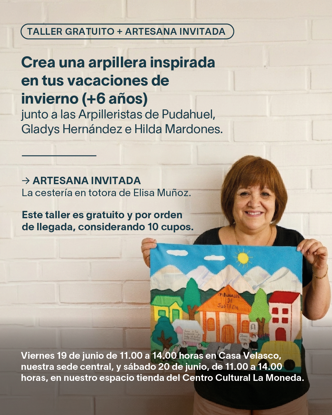 Crea una arpillera inspirada en tus vacaciones de invierno (+6 años)